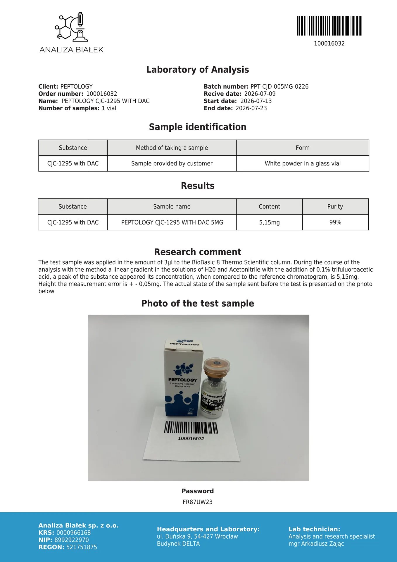 CJC-1295 s DAC 5mg – Dlouhodobě působící analog GHRH s prodlouženým uvolňováním – obrázek 2