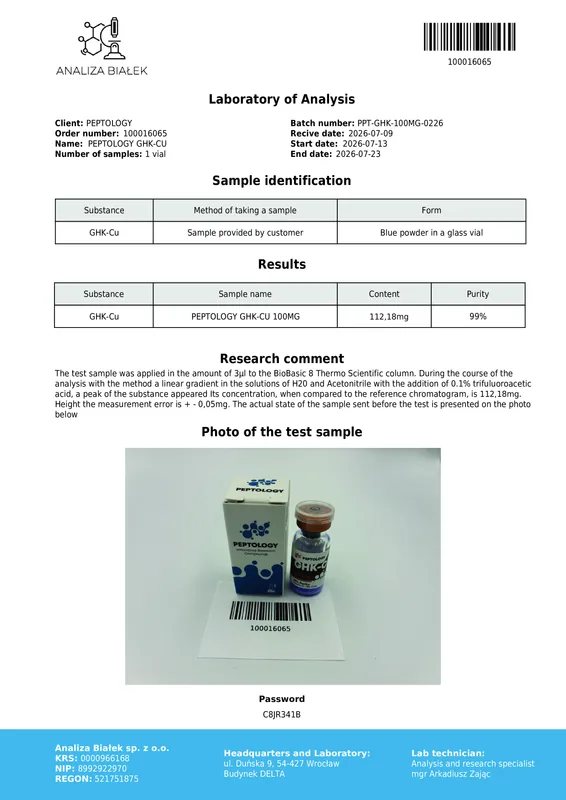 GHK-Cu 100 mg – měděný peptid pro laboratorní výzkum – obrázek 2