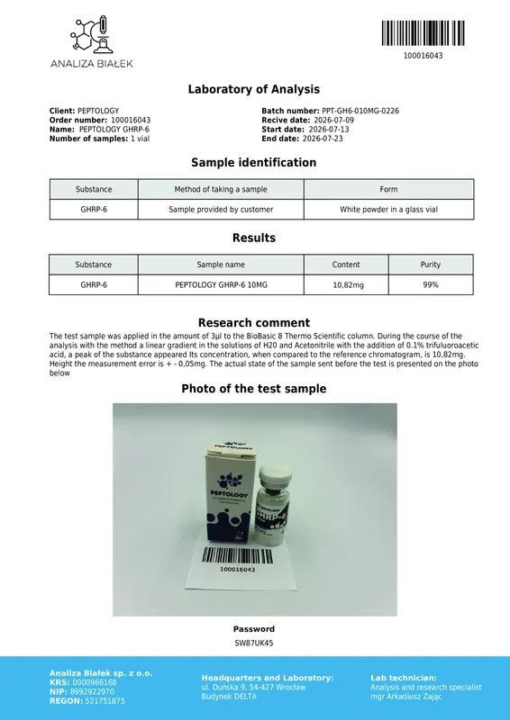 GHRP-6 10 mg – Ghrelinový mimetik (agonista GHS-R1a) pro pulzní sekreci GH – obrázek 2