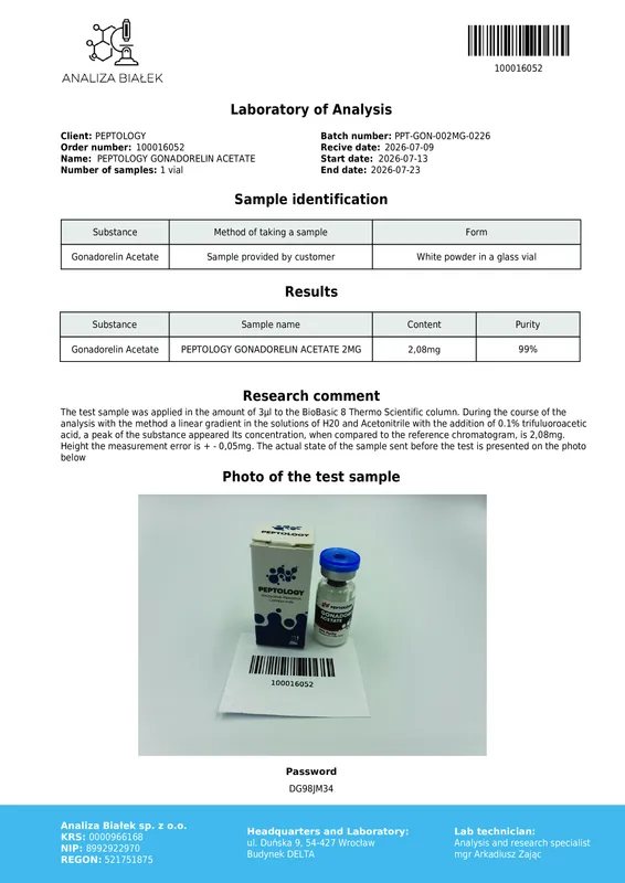 Gonadorelin Acetate 2 mg – agonista GnRH pro laboratorní výzkum – obrázek 2