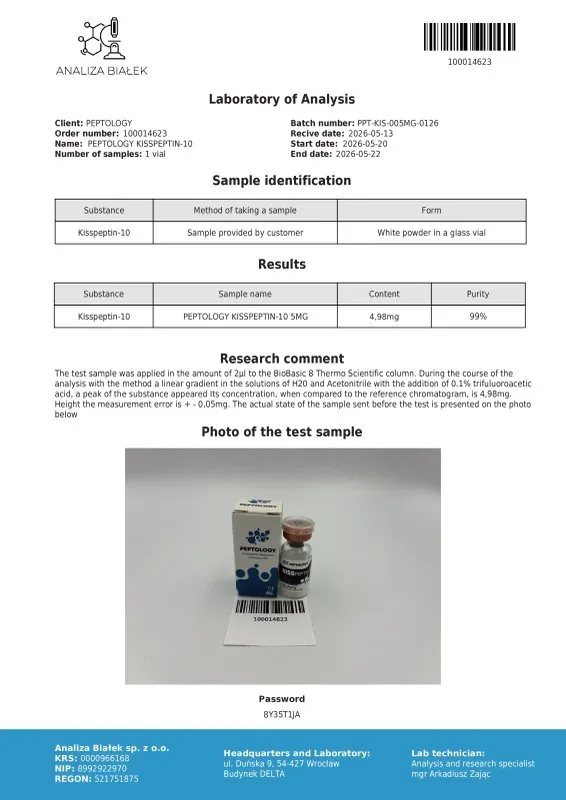 Kisspeptin-10 5 mg/10 mg – Peptidový regulátor hormonální osy (GnRH stimulátor) – obrázek 2