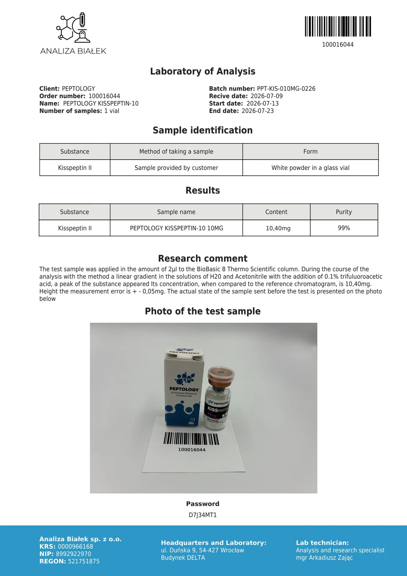 Kisspeptin-10 5 mg/10 mg – Peptidový regulátor hormonální osy (GnRH stimulátor) – obrázek 3