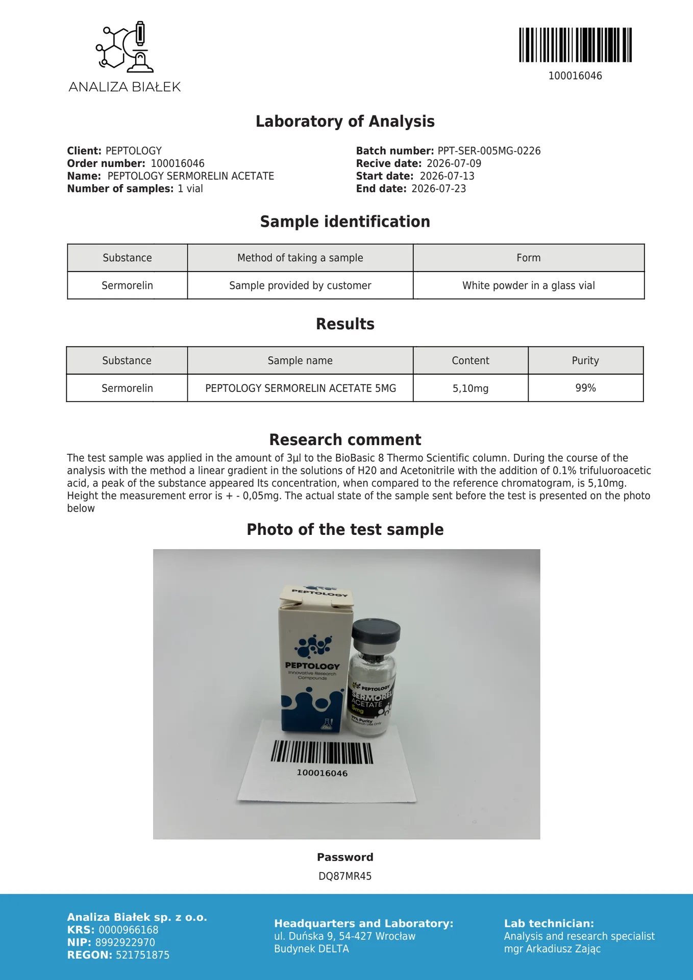 Sermorelin Acetát 2/5 mg – Stimulátor růstového hormonu (GHRH) – obrázek 2