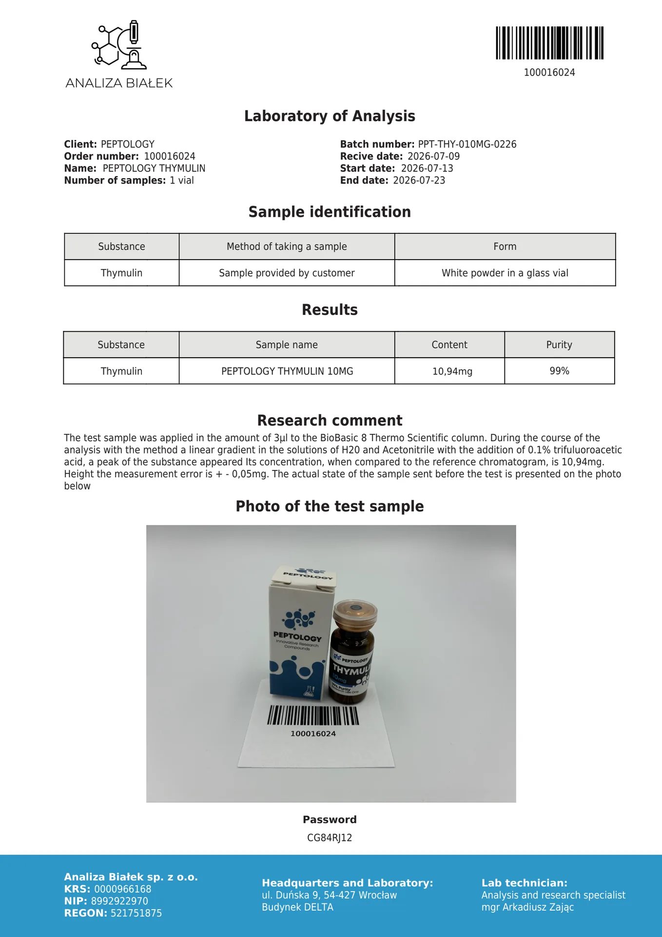 Thymulin 5/10 mg – neuroimunitní modulátor (peptid brzlíku) – obrázek 2